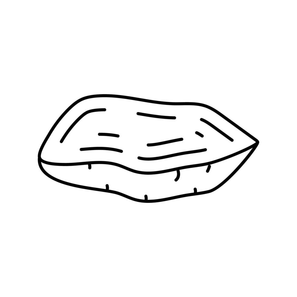 corte a ilustração vetorial do ícone da linha da batata-doce vetor