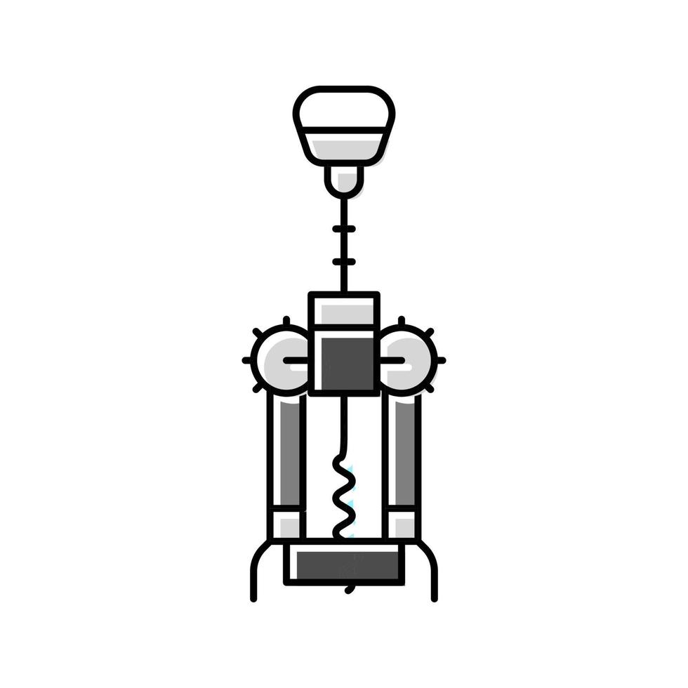 ilustração vetorial de ícone de cor de vinho de mão saca-rolhas vetor