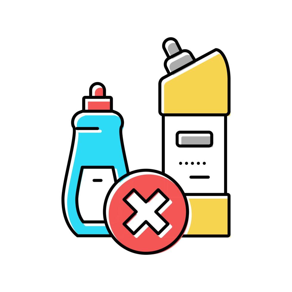 ilustração em vetor ícone de cor de crianças de proibição de líquido químico