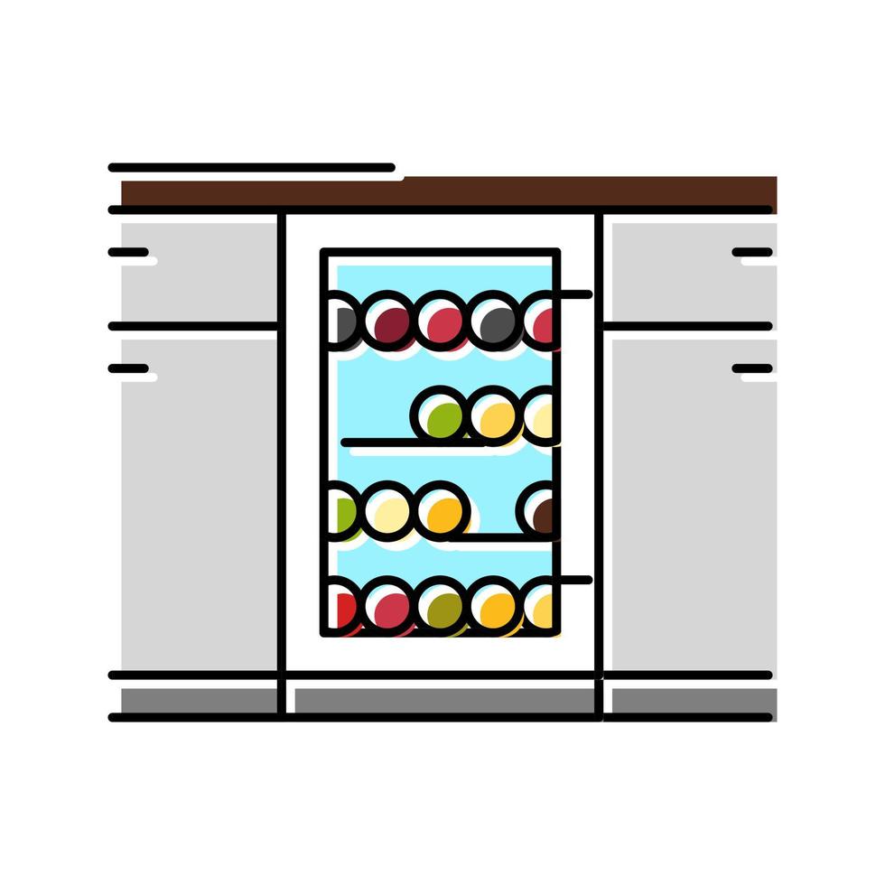 construído em ilustração vetorial de ícone de cor de refrigerador de vinho vetor