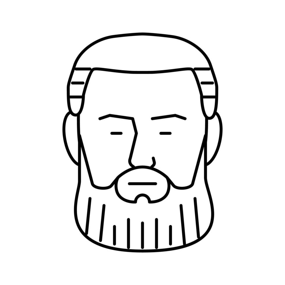 ilustração em vetor ícone de linha de estilo de cabelo de barba garibaldi