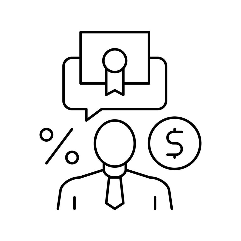 ilustração em vetor ícone da linha de negócios do investidor
