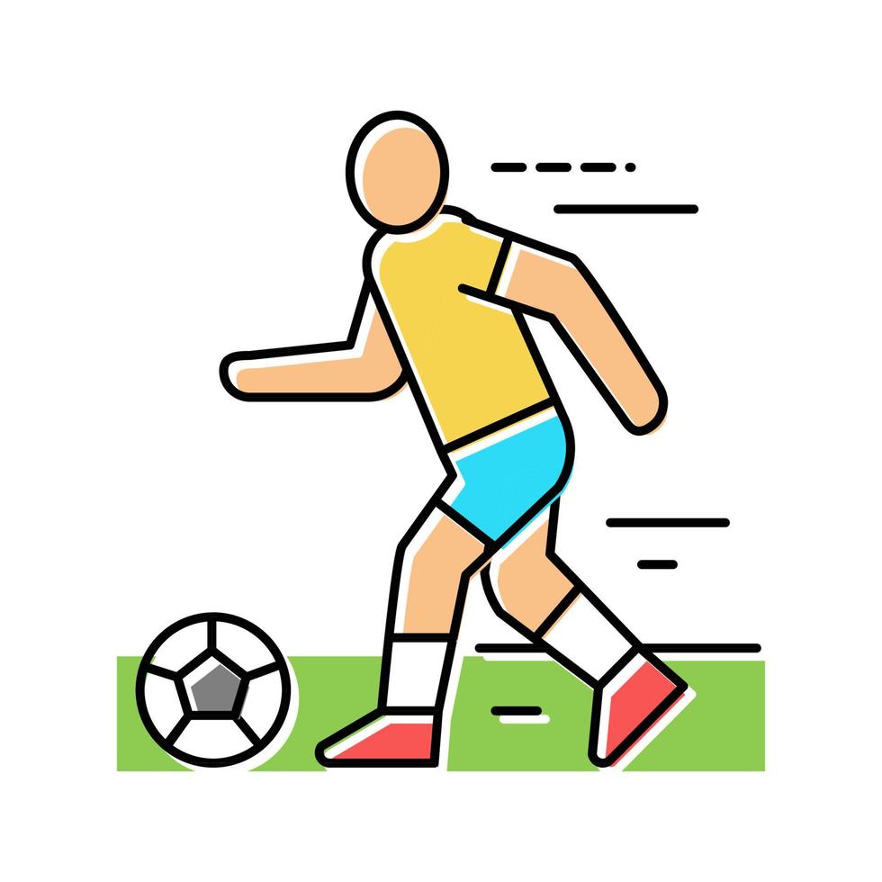 ilustração vetorial de ícone de cor de jogador de futebol vetor