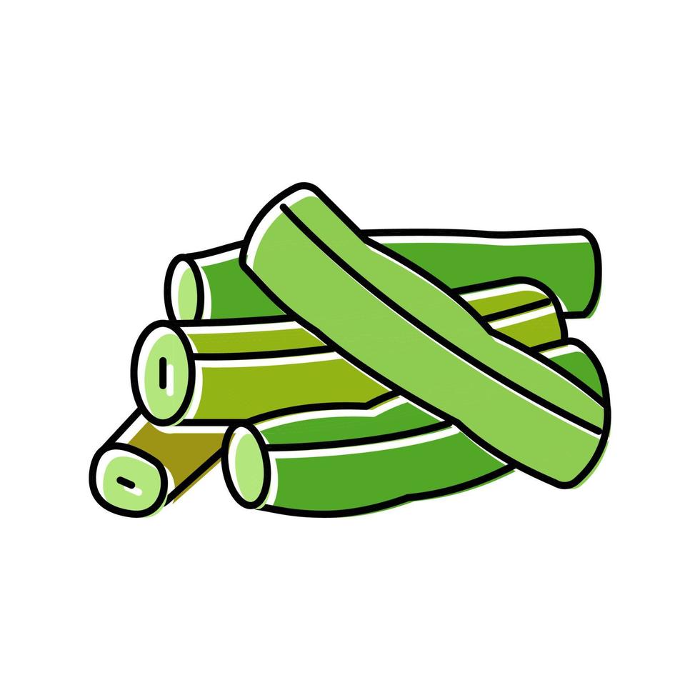 ilustração em vetor de ícone de cor de corte de feijão verde