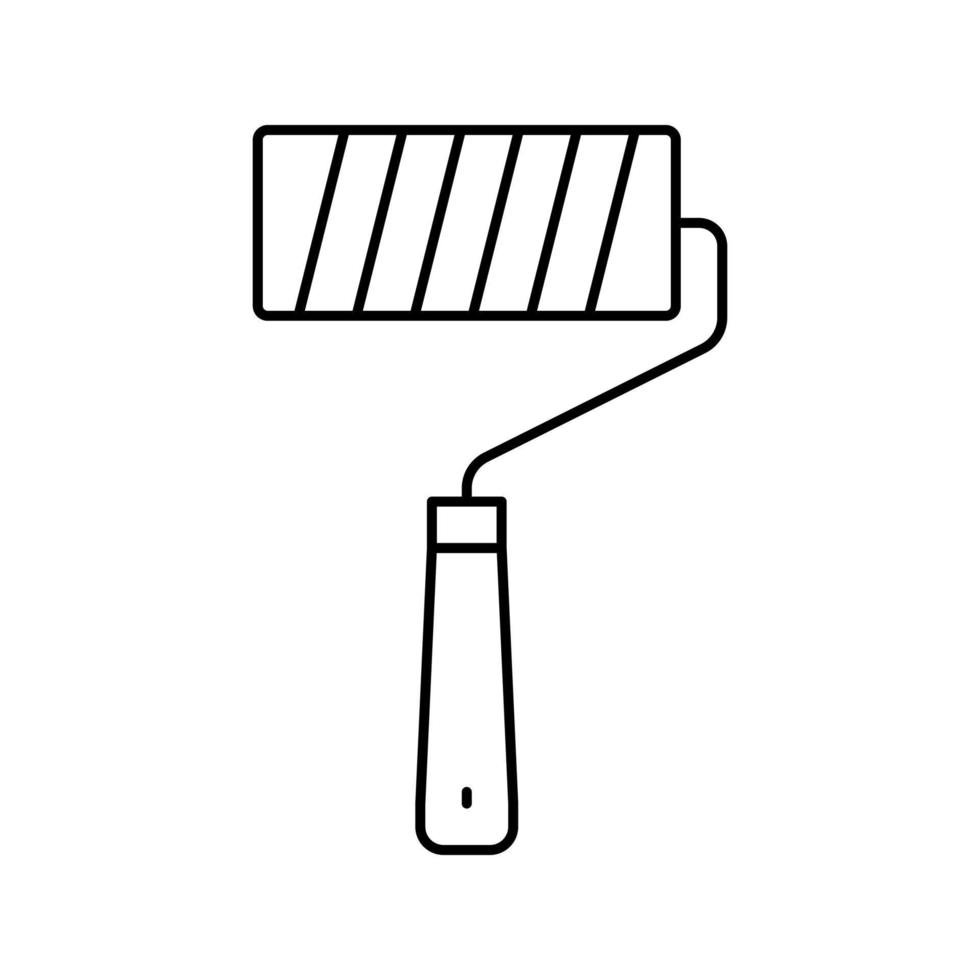 ilustração em vetor ícone de linha de reparo de ferramenta de rolo