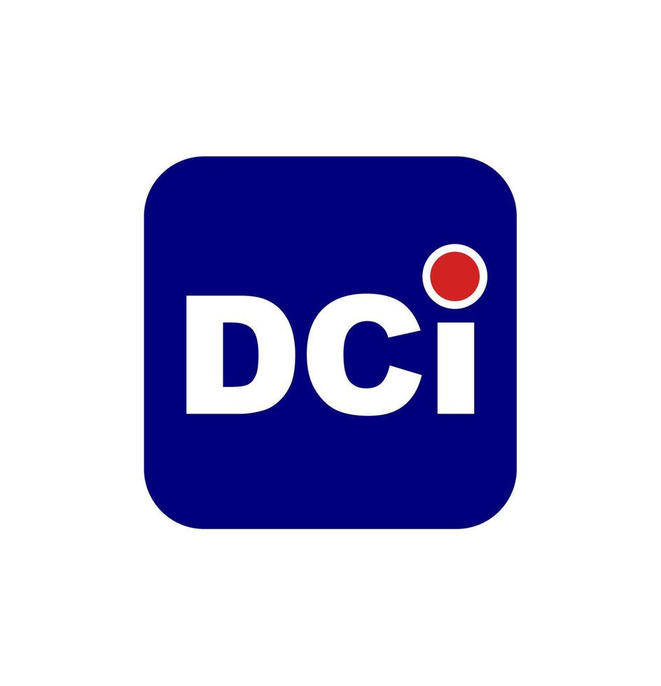 monograma das letras iniciais do nome da empresa dci. ícone da marca dci. vetor