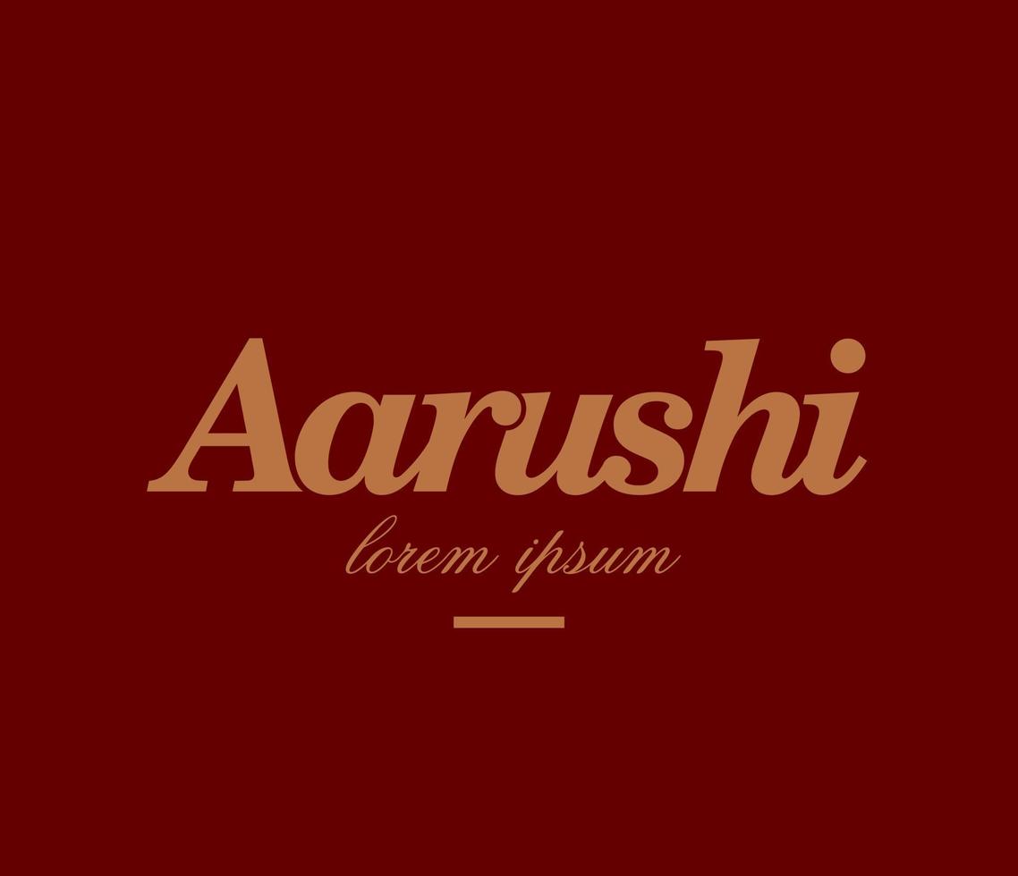 logotipo da empresa aarushi. logotipo vetorial de letras aarushi. vetor