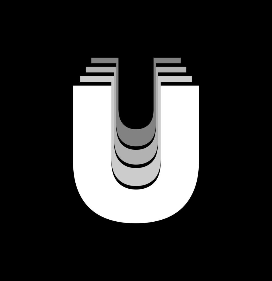 monograma da letra 'u'. monograma da letra inicial da empresa u. vetor