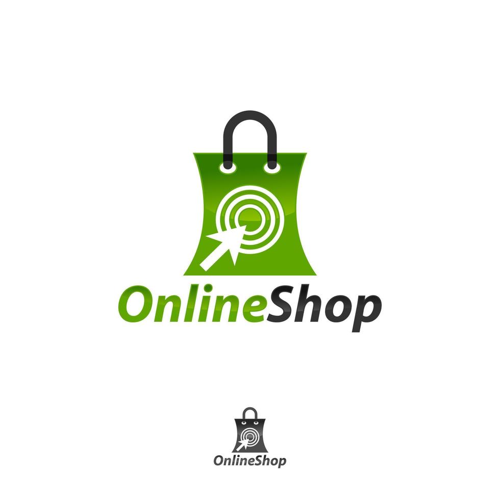 modelo de design de logotipo de loja online, ilustração vetorial vetor