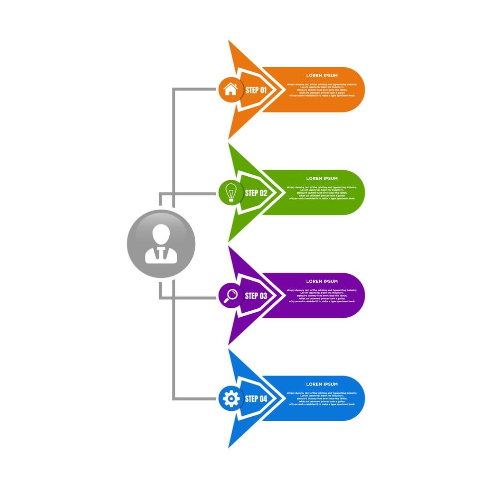 visualização de dados de negócios. gráfico de processo. elementos abstratos de gráfico, diagrama com etapas, opções, partes ou processos. modelo de negócios de vetor para apresentação. conceito criativo para infográfico.