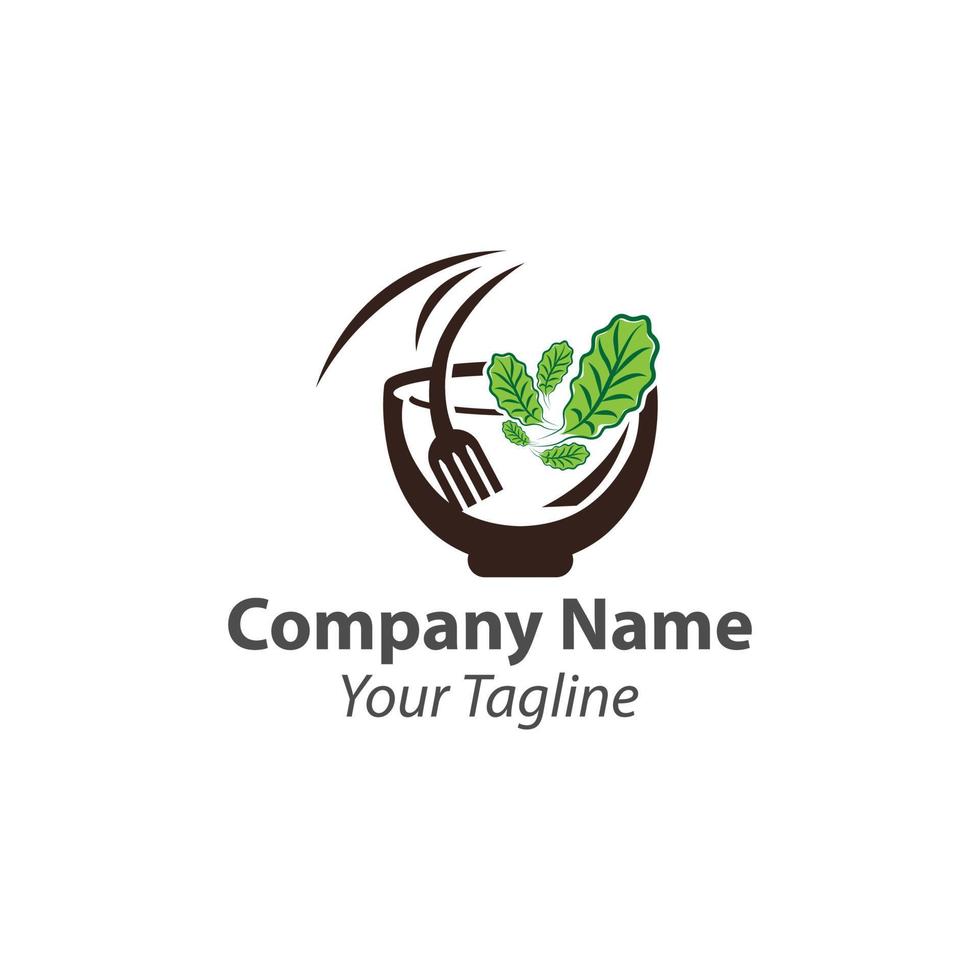 vetor de logotipo de salada fresca, ícone, elemento e modelo para negócios