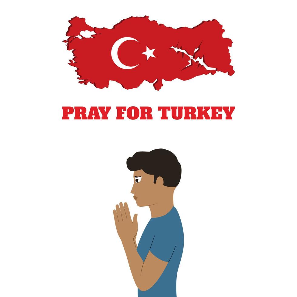 rezar para a Turquia, homem rezando ilustração vetorial vetor
