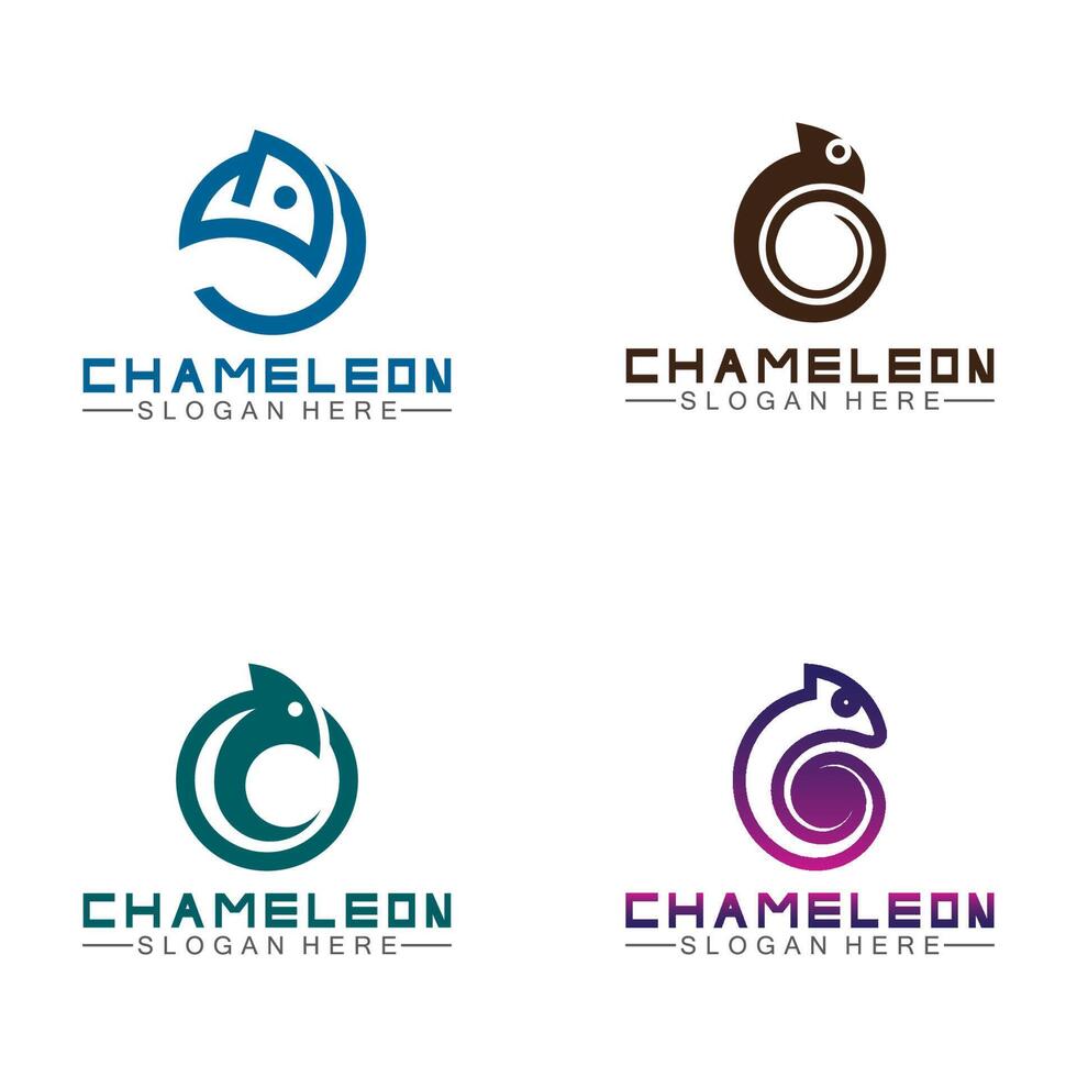 modelo de design de logotipo camaleão. ilustração vetorial vetor