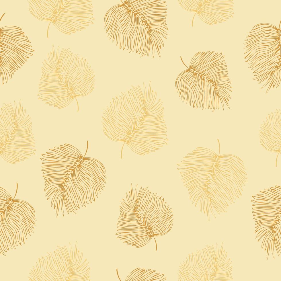 padrão perfeito com folhas douradas vetor