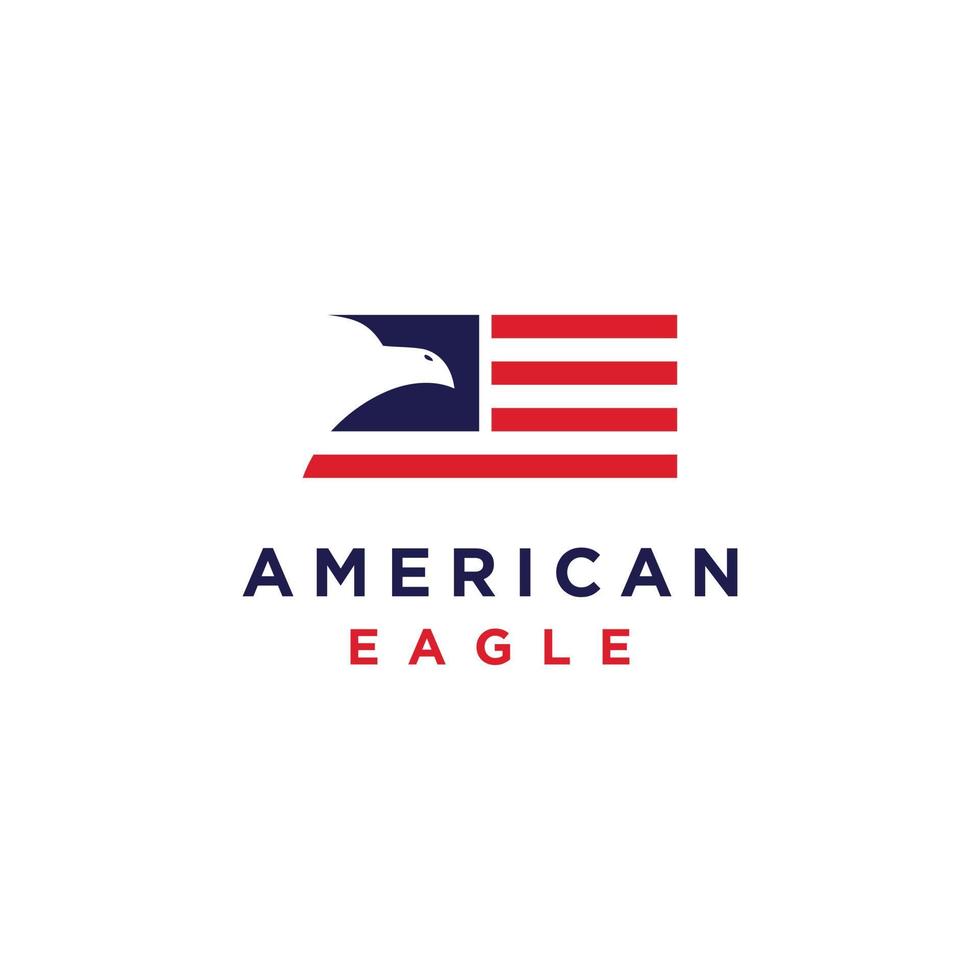 inspiração de modelo de ícone de vetor de design de logotipo de bandeira de águia americana