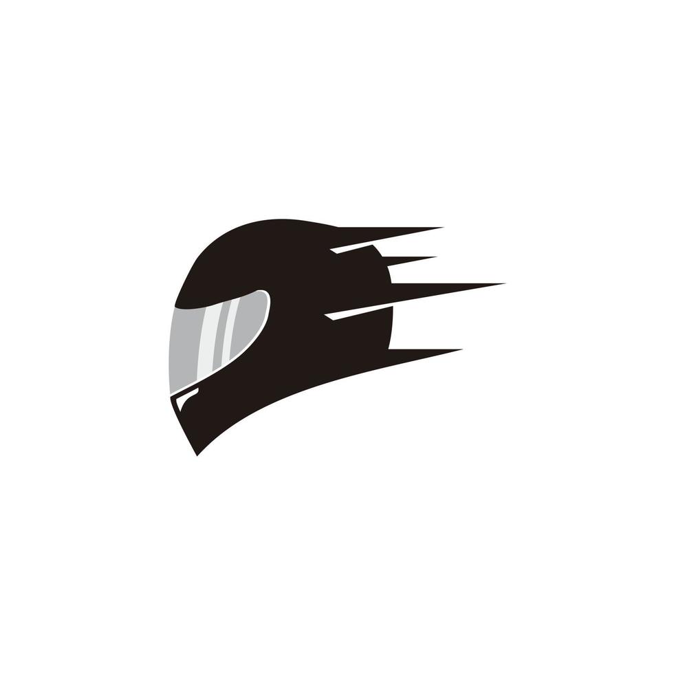 vetor de ícone de design de logotipo rápido de capacete de motociclista
