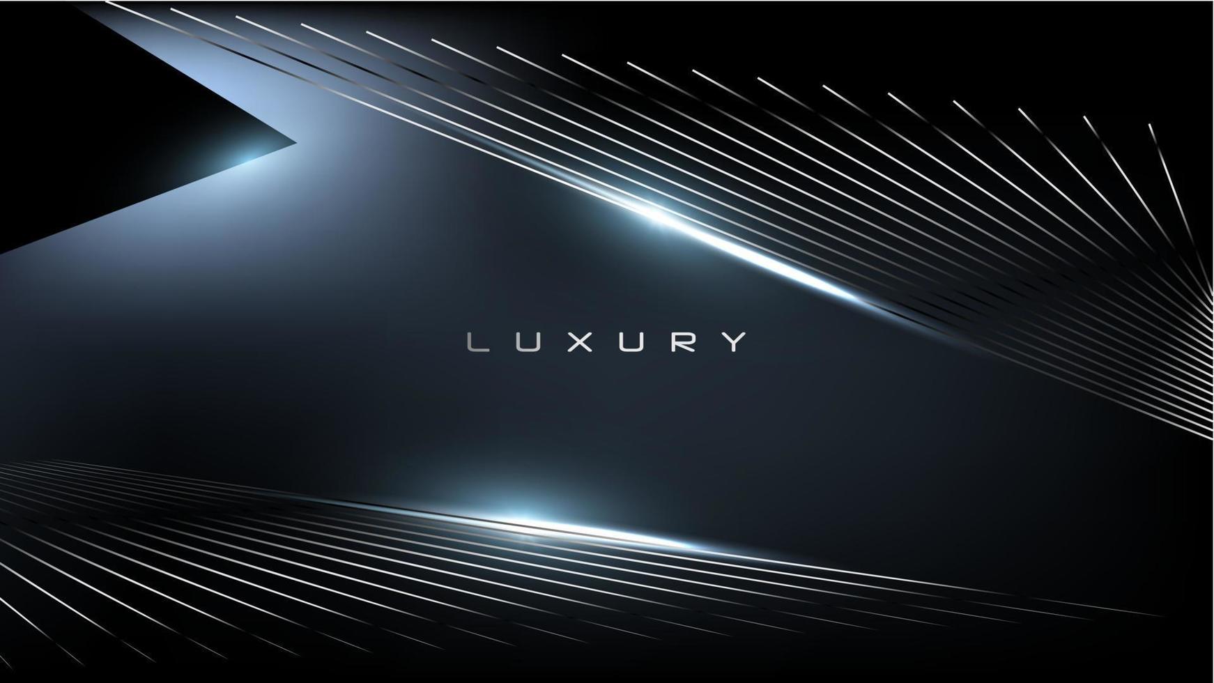 fundo de design urbano de automóvel super elegante de luxo. showroom de efeito de linhas de brilho metálico prateado preto premium na loja. modelo de fundo de prêmio de alto padrão real de marca luxuosa vetor