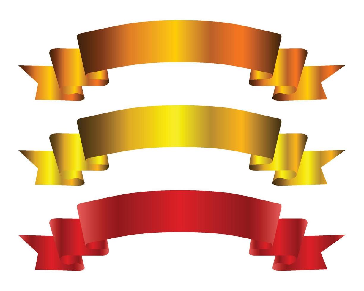 ilustração em vetor elegância fita vermelha e dourada banner.