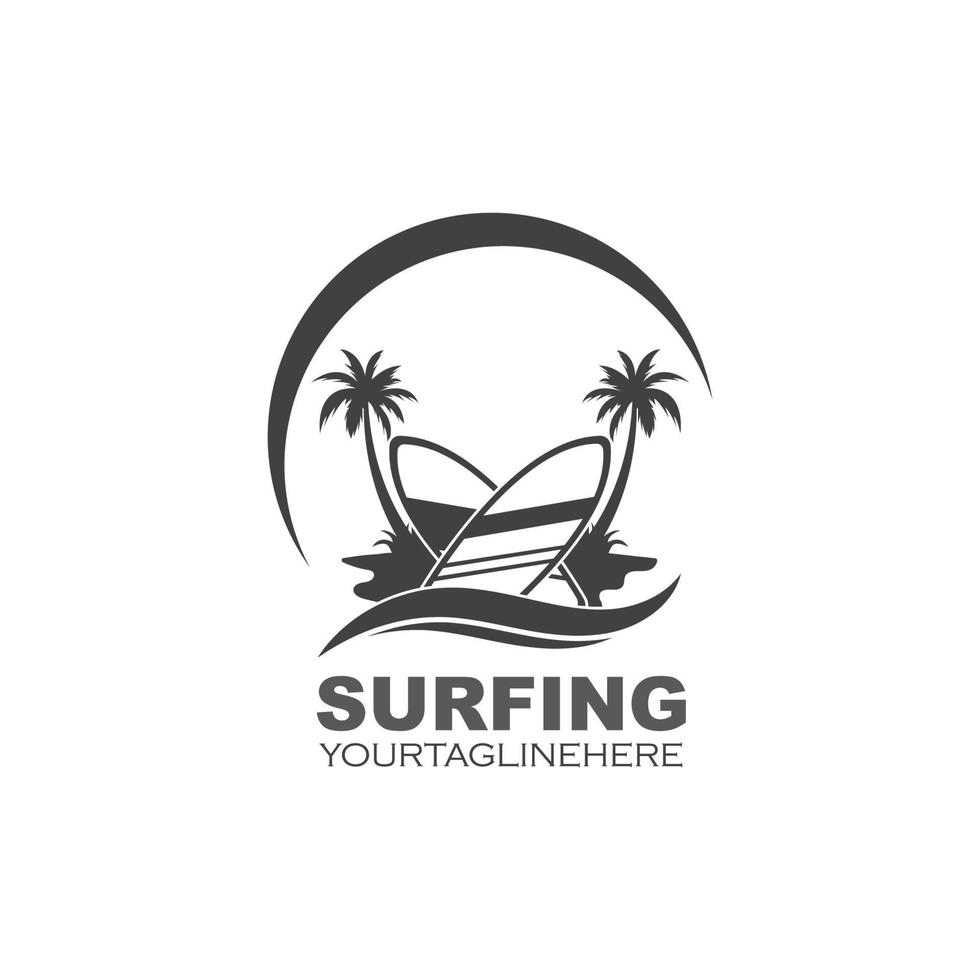 ilustração em vetor logotipo de ícone de surf