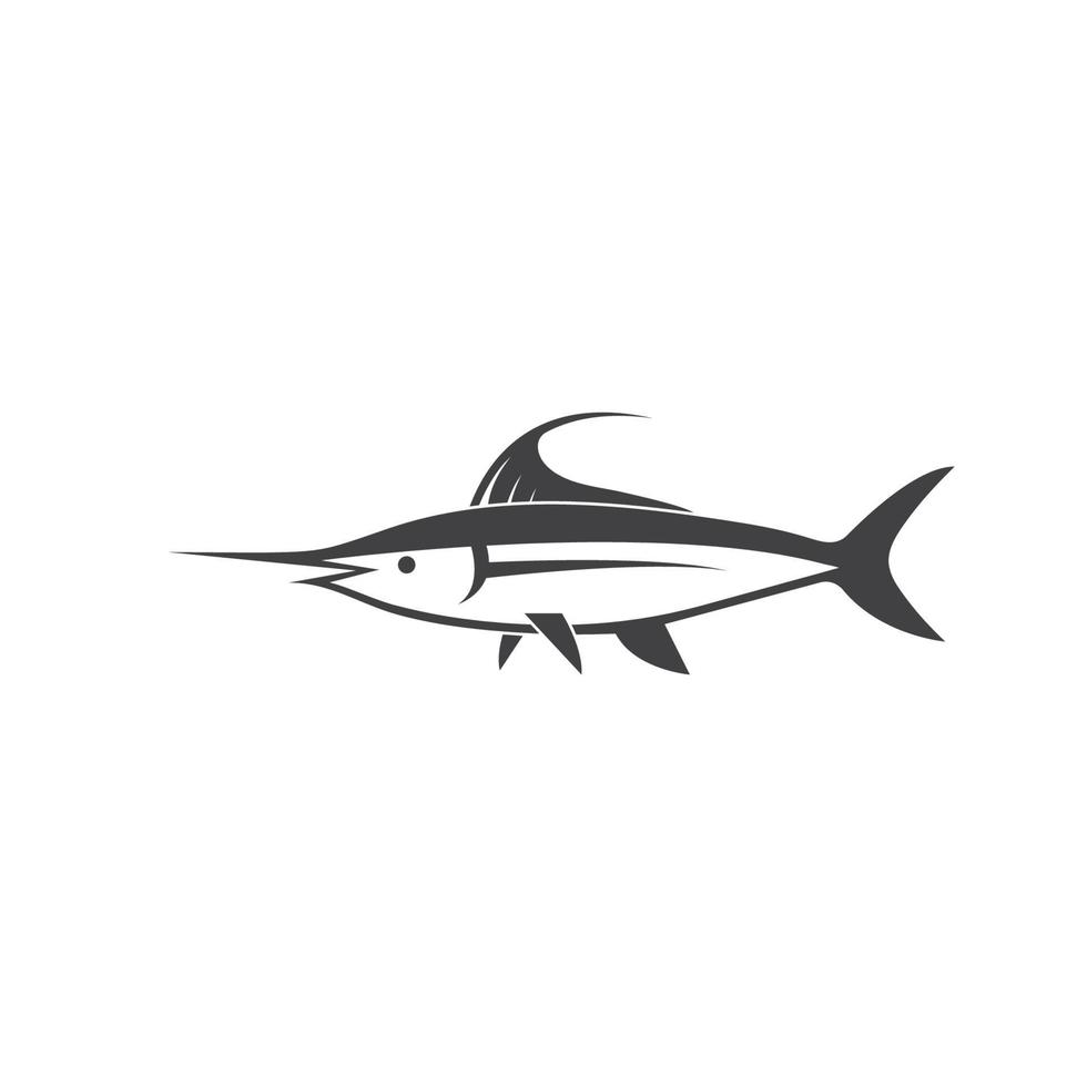 ilustração do logotipo do ícone do peixe marlin azul vetor