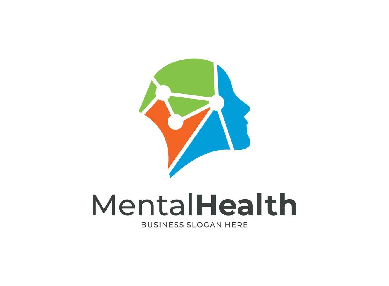 modelo de design de ícone de logotipo vetorial cuidados de saúde mental vetor