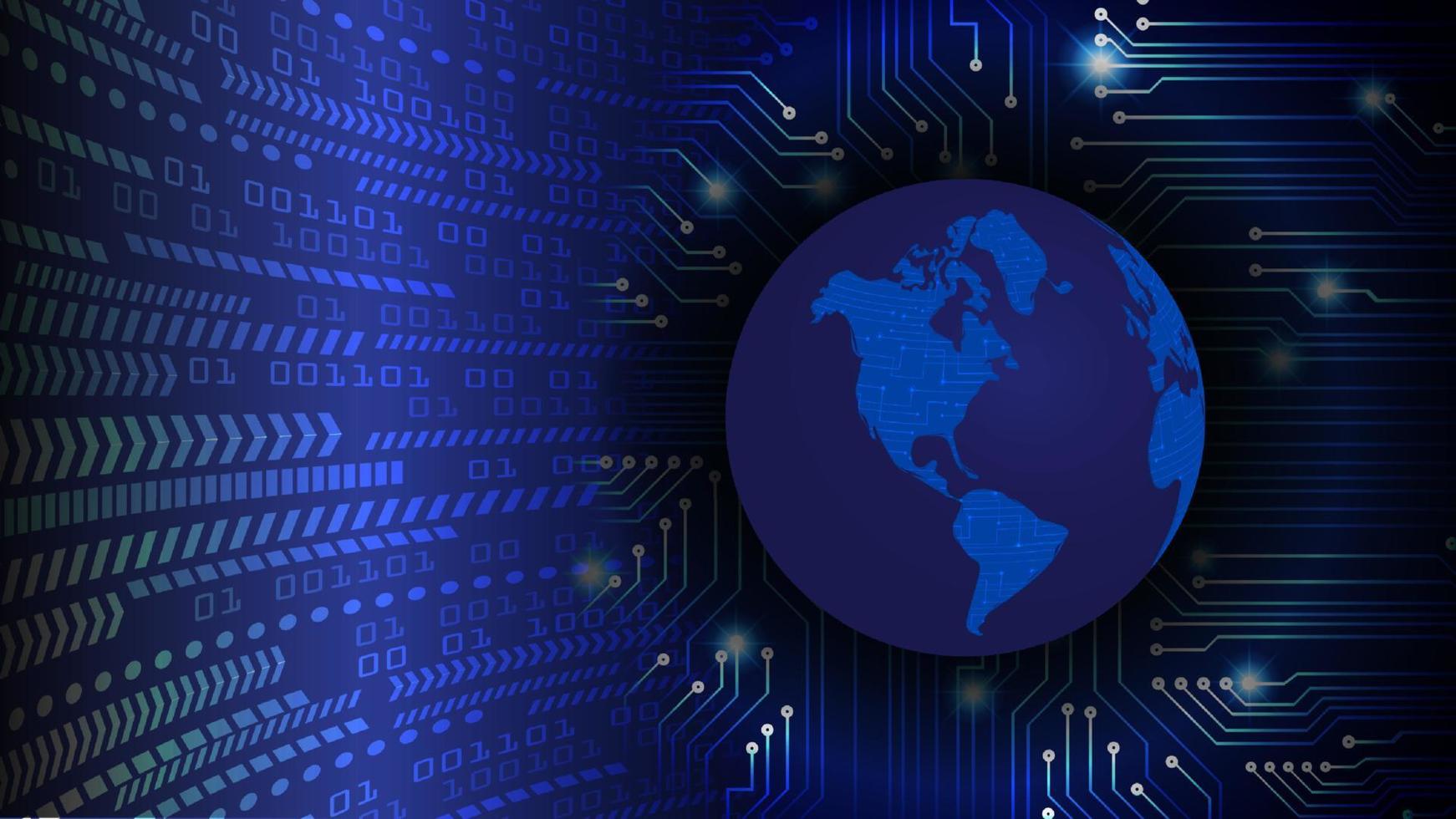 holografia de mapa-múndi moderno em fundo de tecnologia vetor