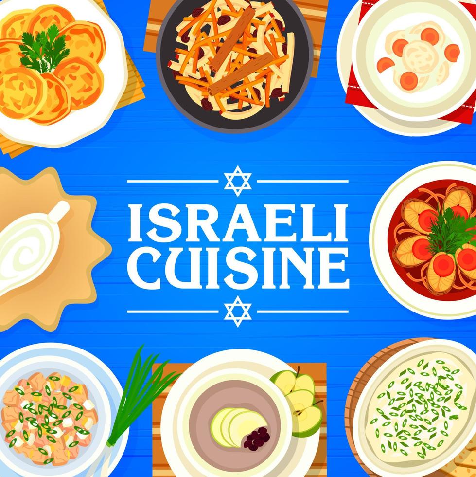 israelense cozinha restaurante pratos cardápio cobrir vetor