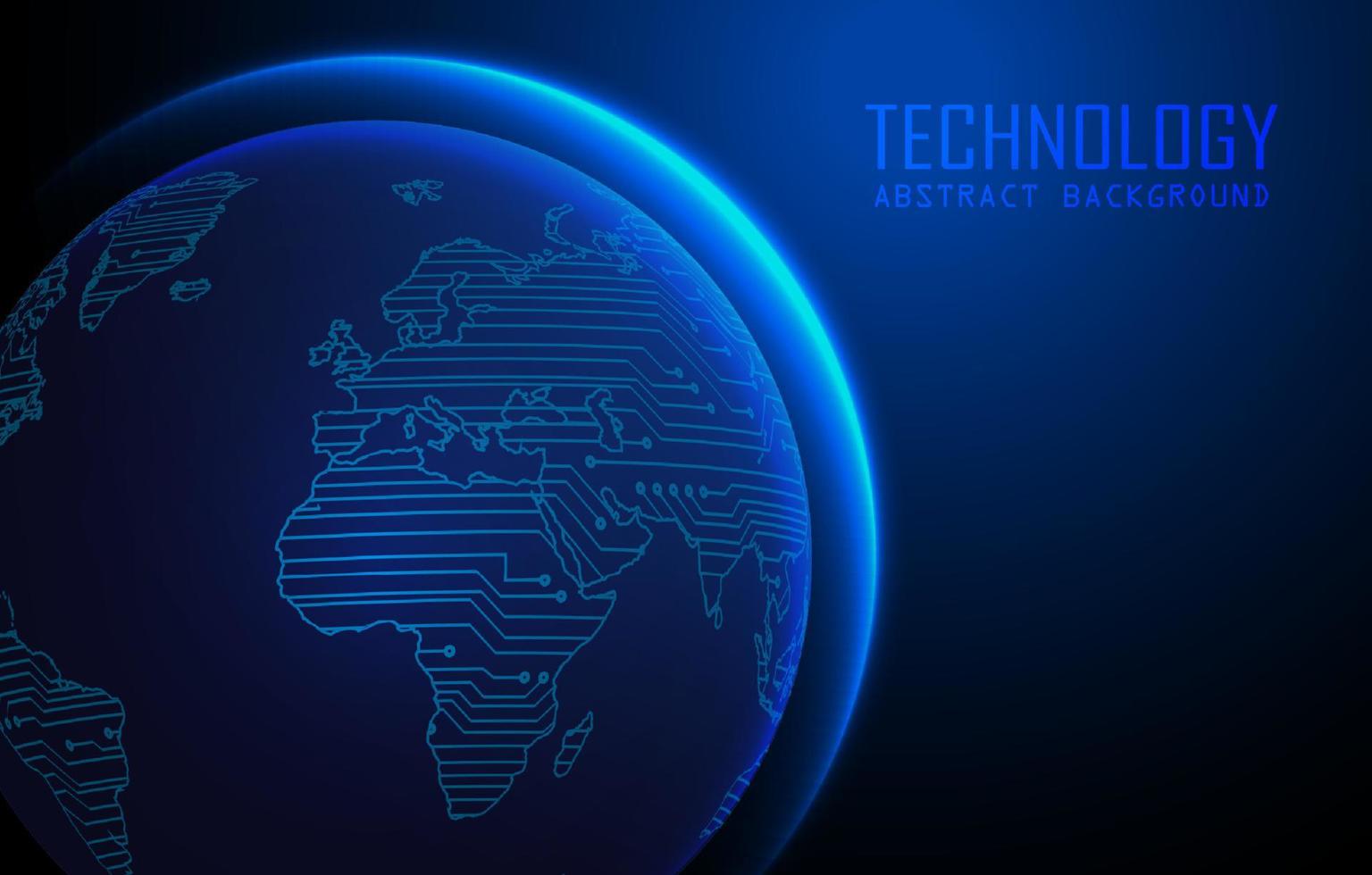 holografia de mapa-múndi moderno em fundo de tecnologia vetor