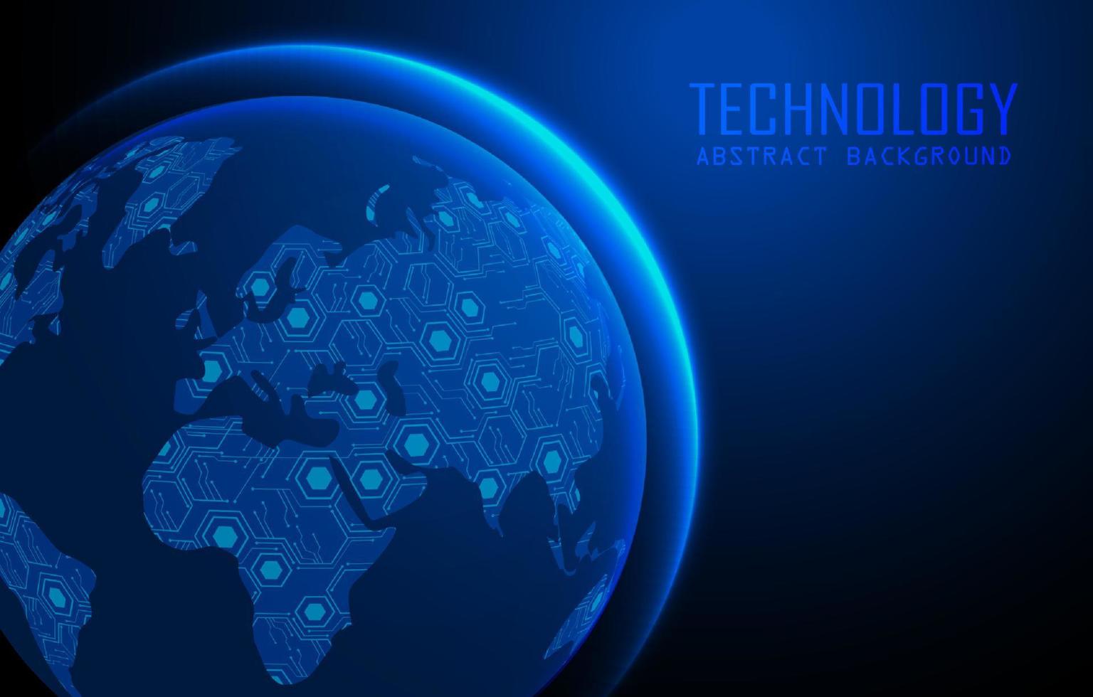 holografia de mapa-múndi moderno em fundo de tecnologia vetor