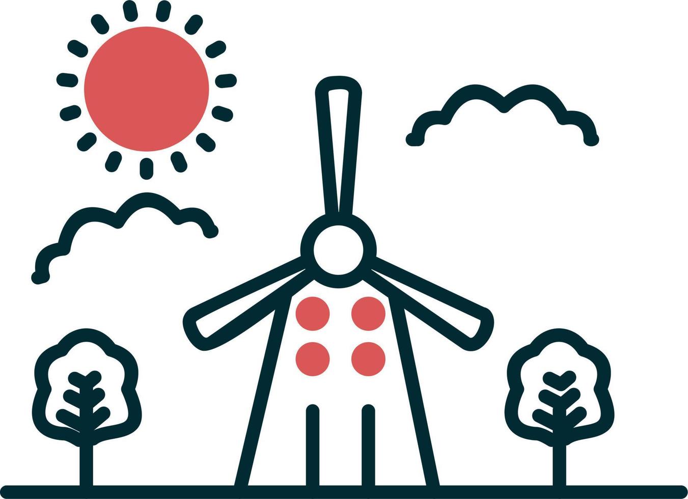 ícone de vetor de turbina eólica
