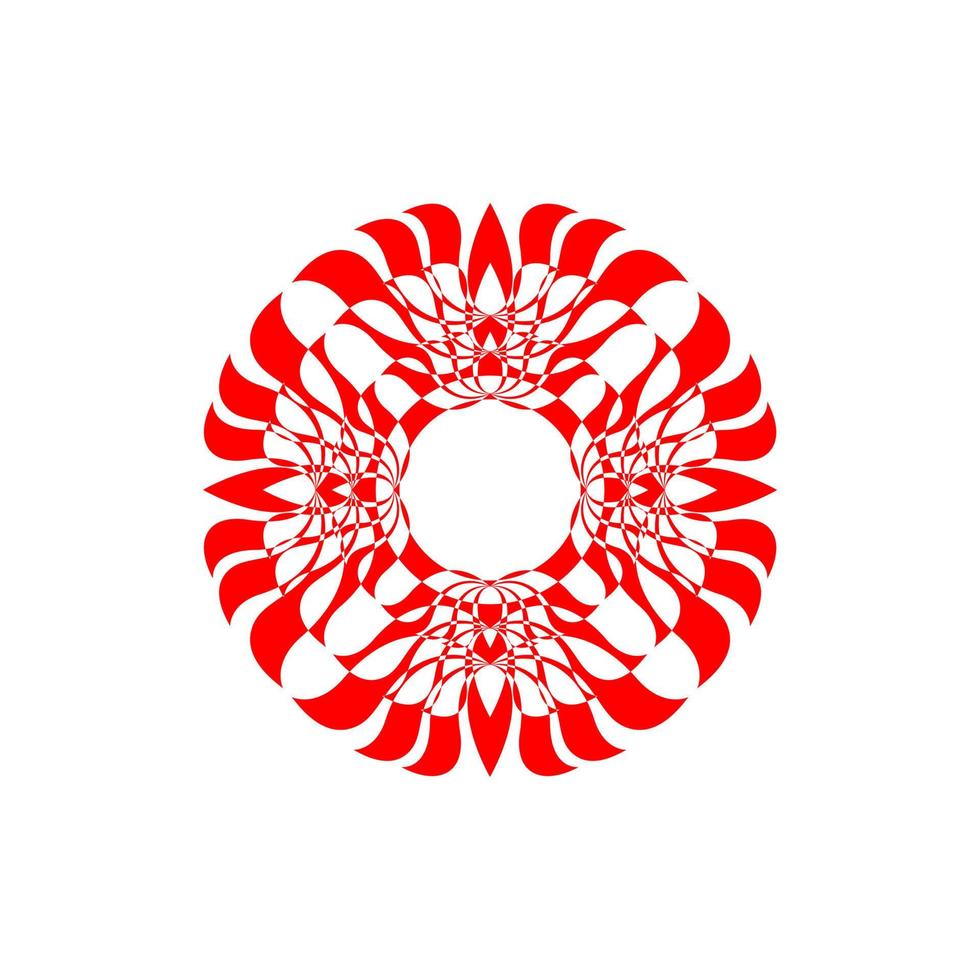 sobreposição vermelho lótus flores mandala. vetor