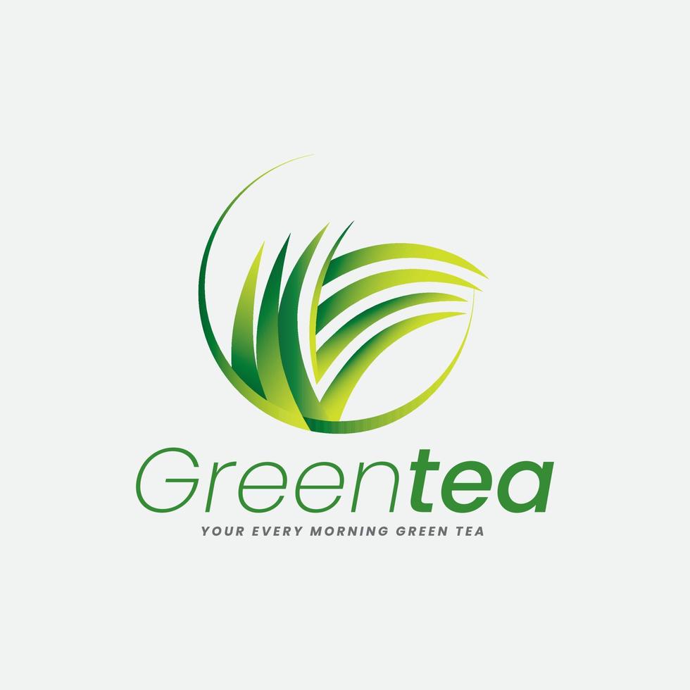 verde chá folha branding logotipo vetor