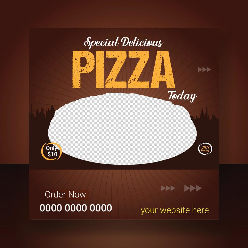 especial delicioso pizza social meios de comunicação história postar Projeto modelo, perfeito para restaurante e culinária promoção vetor