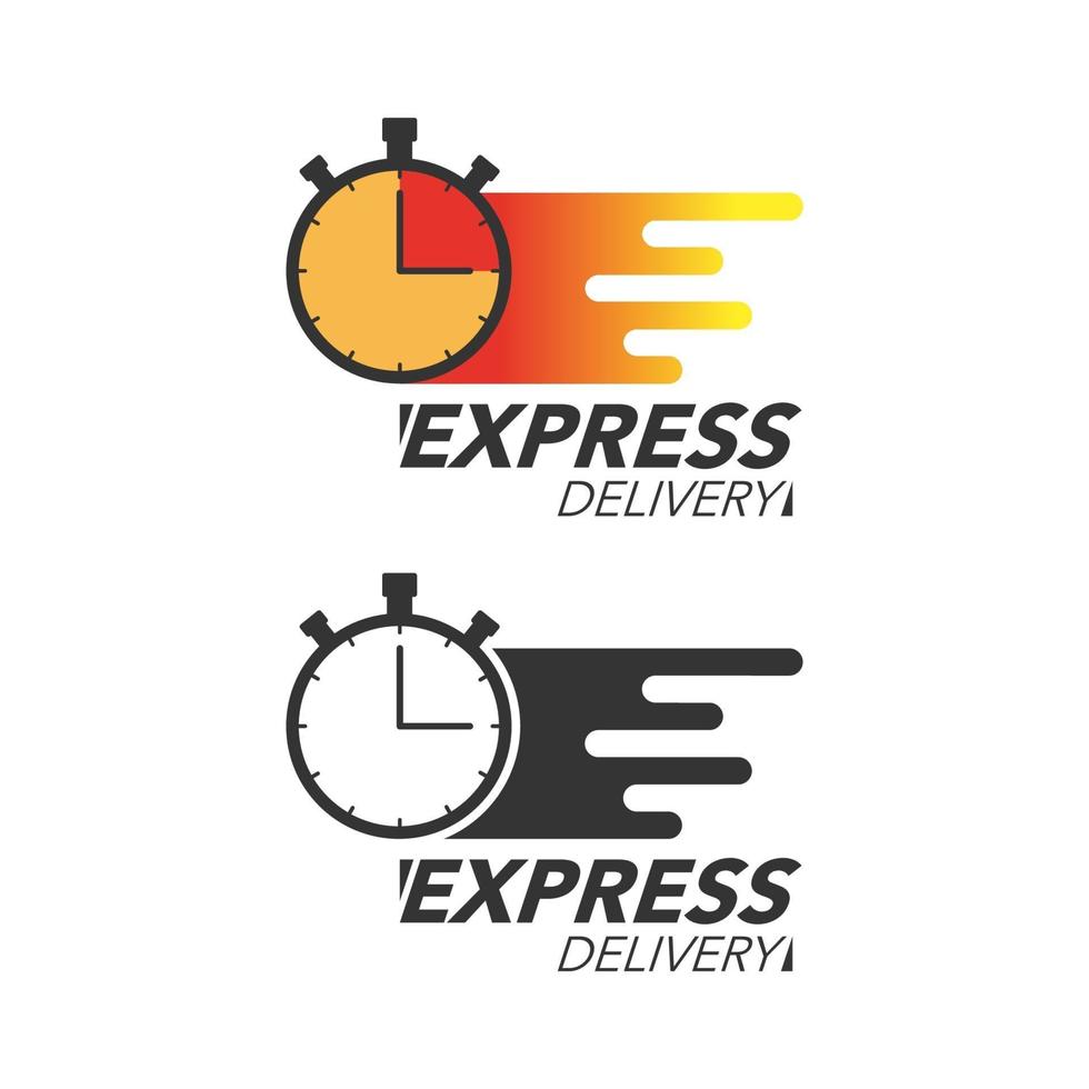 conceito de ícone de entrega expressa. ícone de cronômetro para serviço, pedido, frete rápido e grátis. design moderno. vetor
