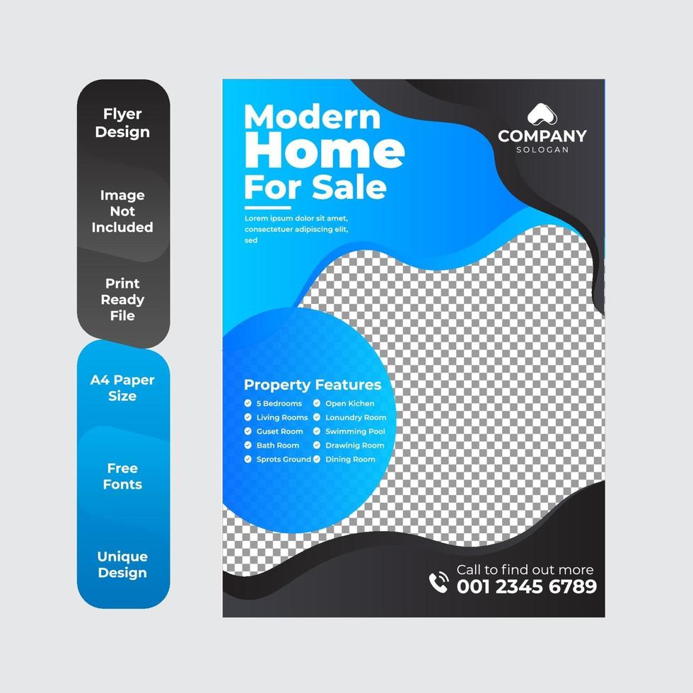 brochura de negócios corporativos de design de folheto imobiliário vetor