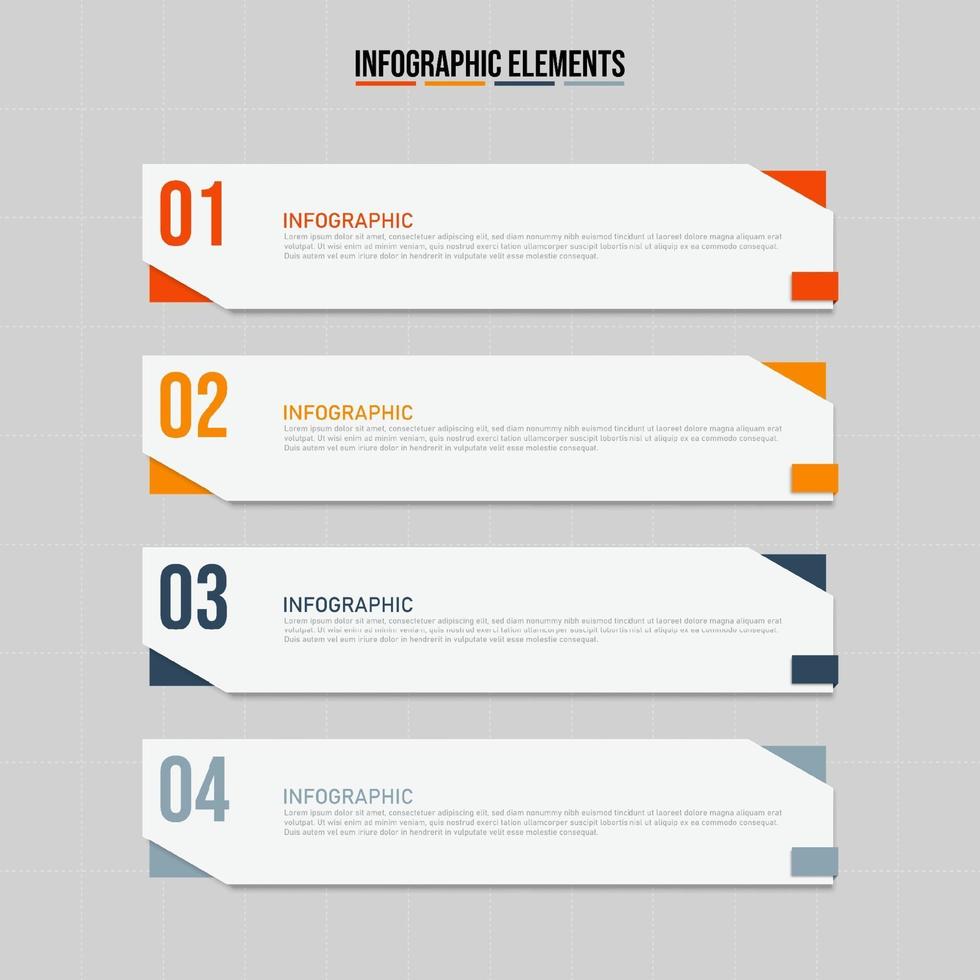 elementos de infográficos retangulares coloridos vetor