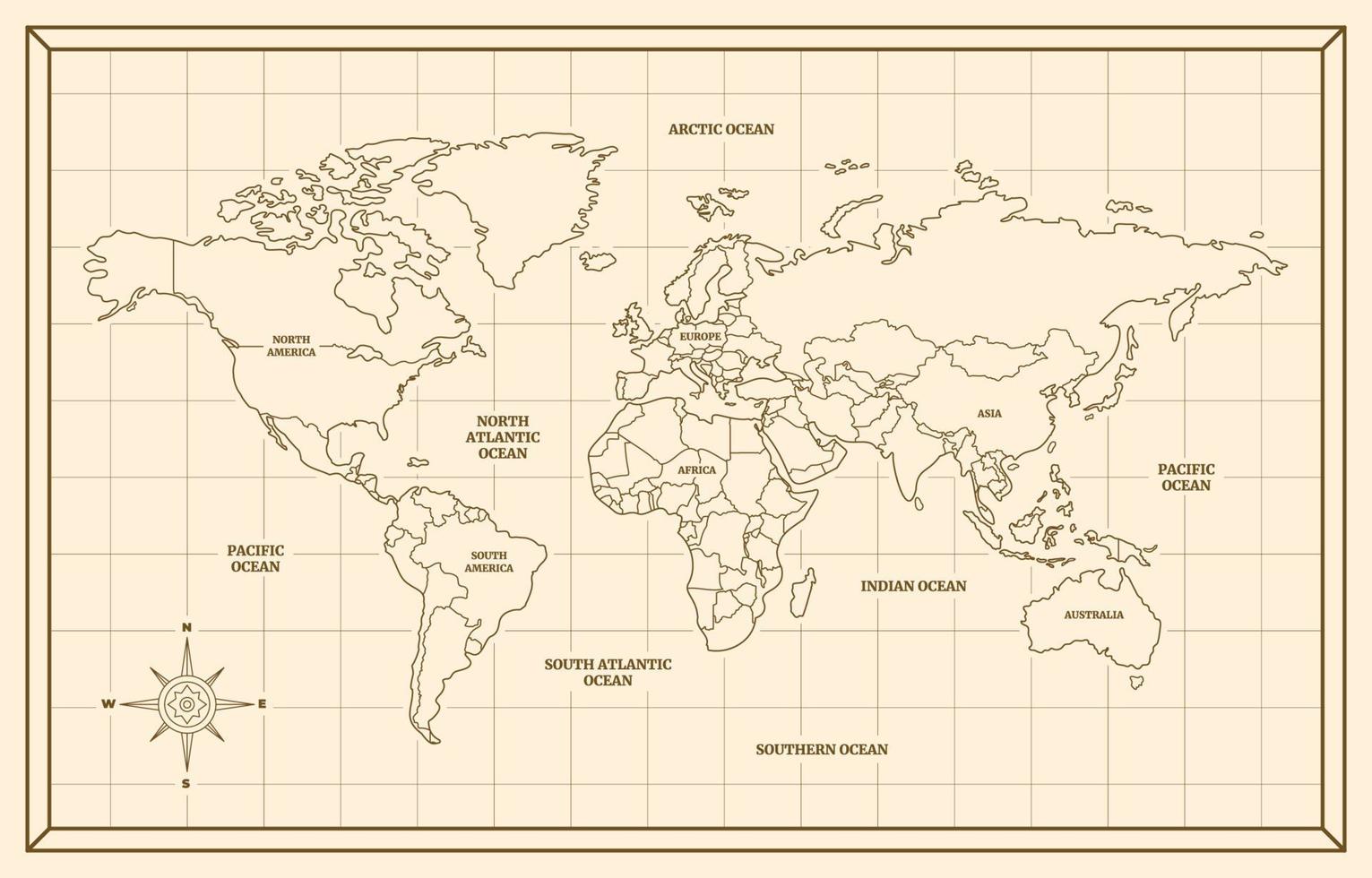 contorno do mapa do mundo vetor