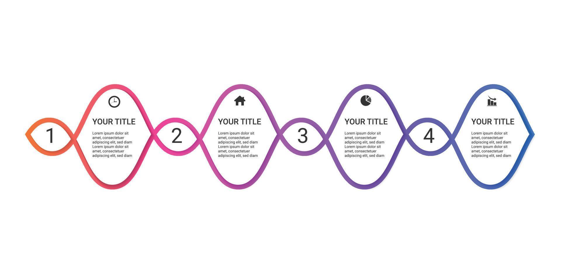 modelo de elementos de fluxograma de design infográfico de negócios vetor