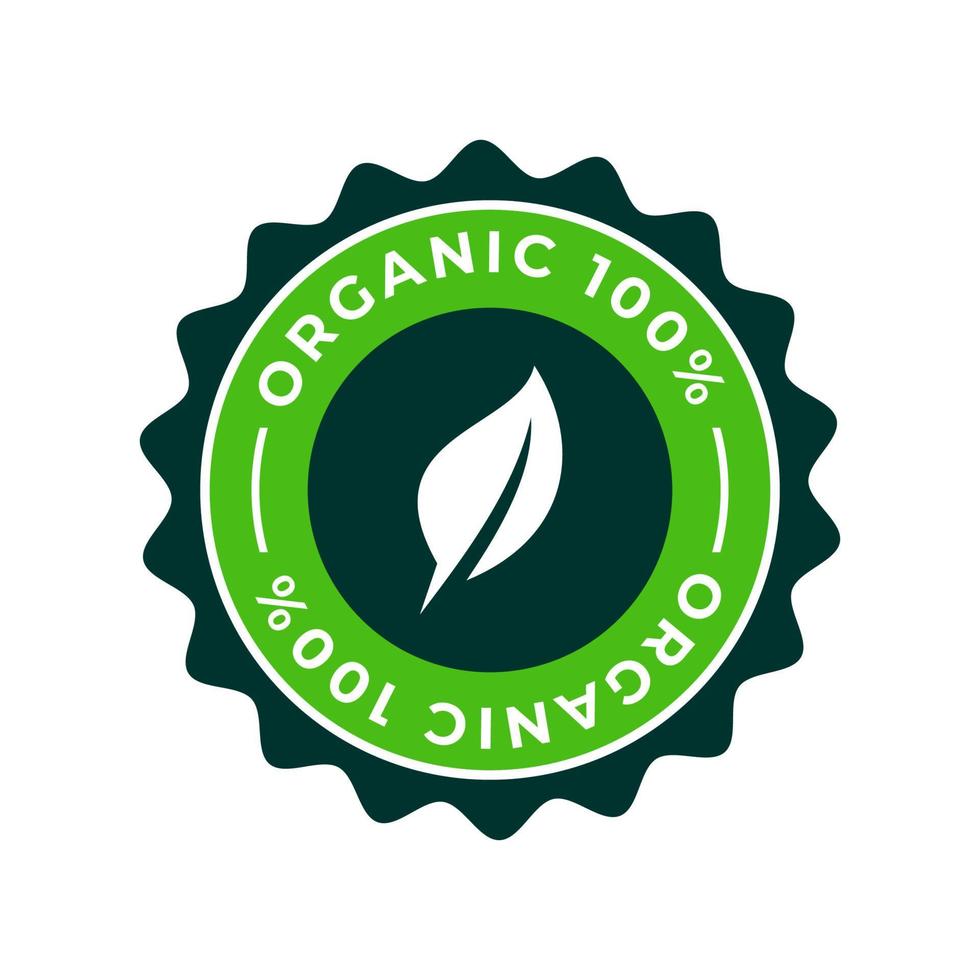 adesivo de rótulo de produto de comida vegana ou orgânica para rotulagem de alimentos ou cosméticos vetor