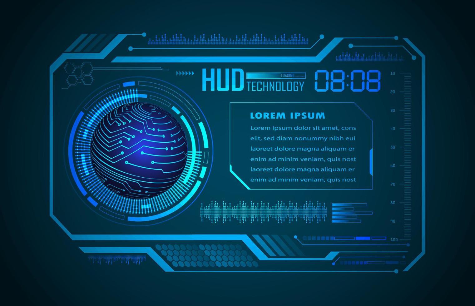 painel hud de tecnologia moderna vetor