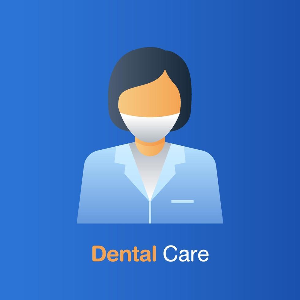 conceito de atendimento odontológico. dentista, prevenção, check up e tratamento. vetor