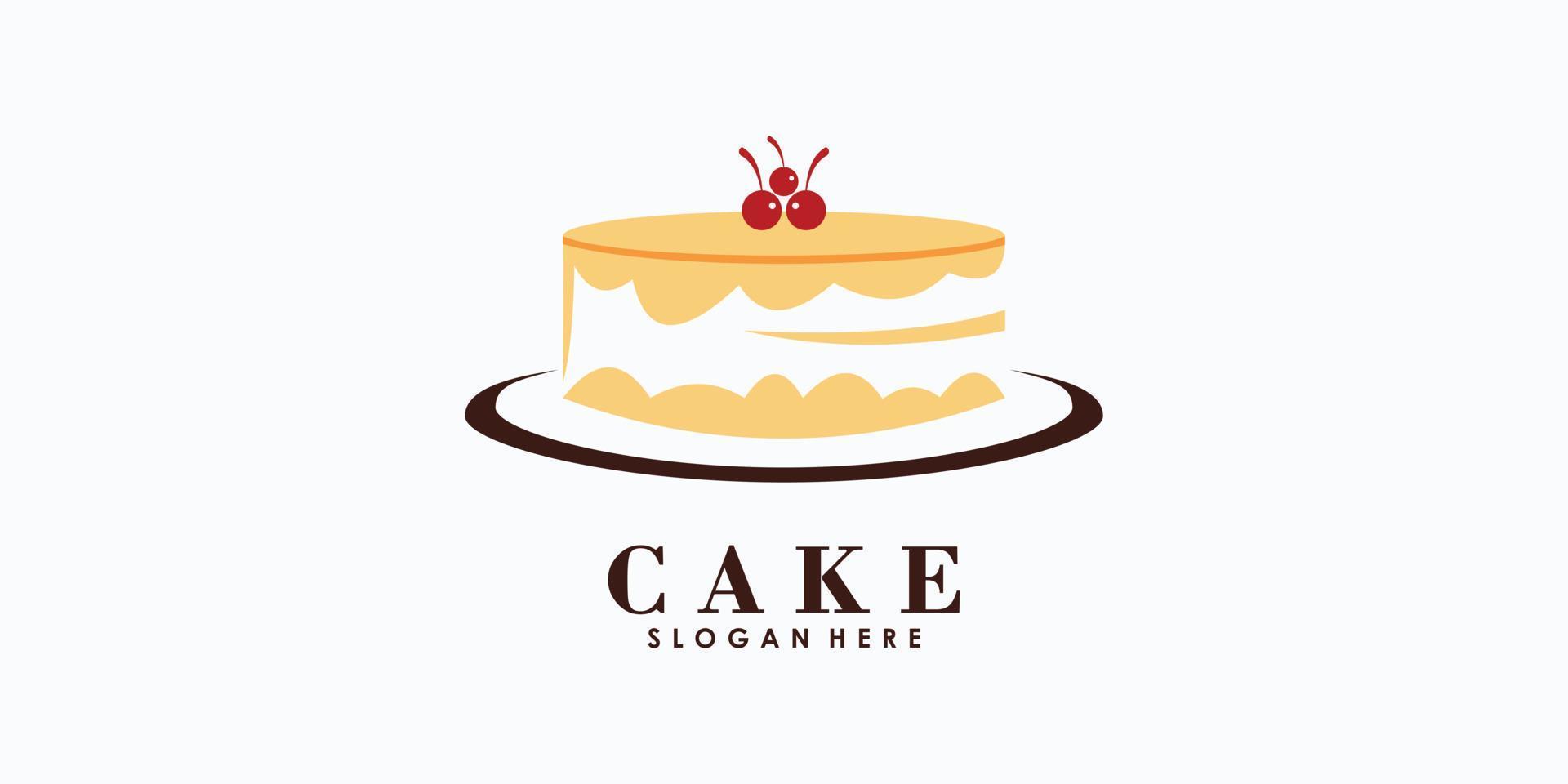 vetor de design de logotipo de bolo com conceito criativo para sua loja de bolos