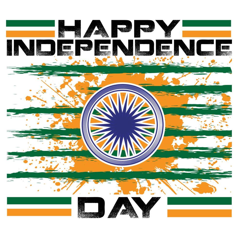 design de camiseta do dia da independência indiana vetor