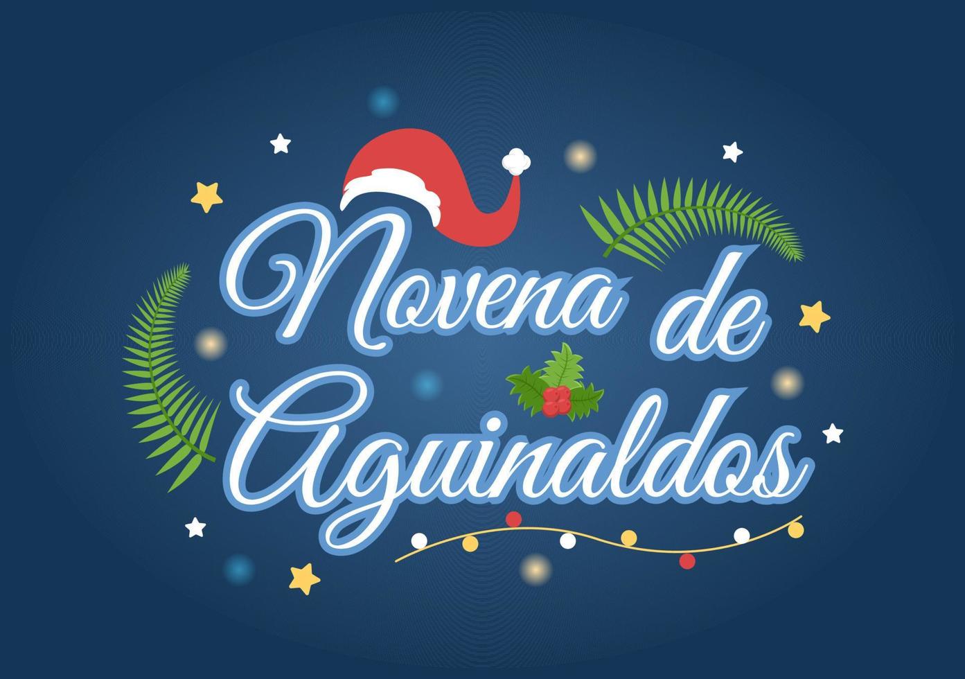 tradição de férias novena de aguinaldos na colômbia para as famílias se reunirem no natal em ilustração de modelos desenhados à mão de desenhos animados planos vetor