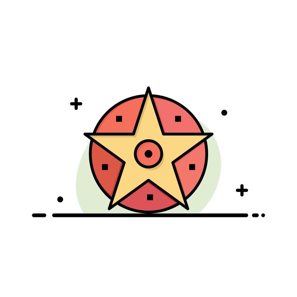 modelo de banner de vetor de ícone cheio de linha plana de negócios de estrela de projeto satânico pentagrama