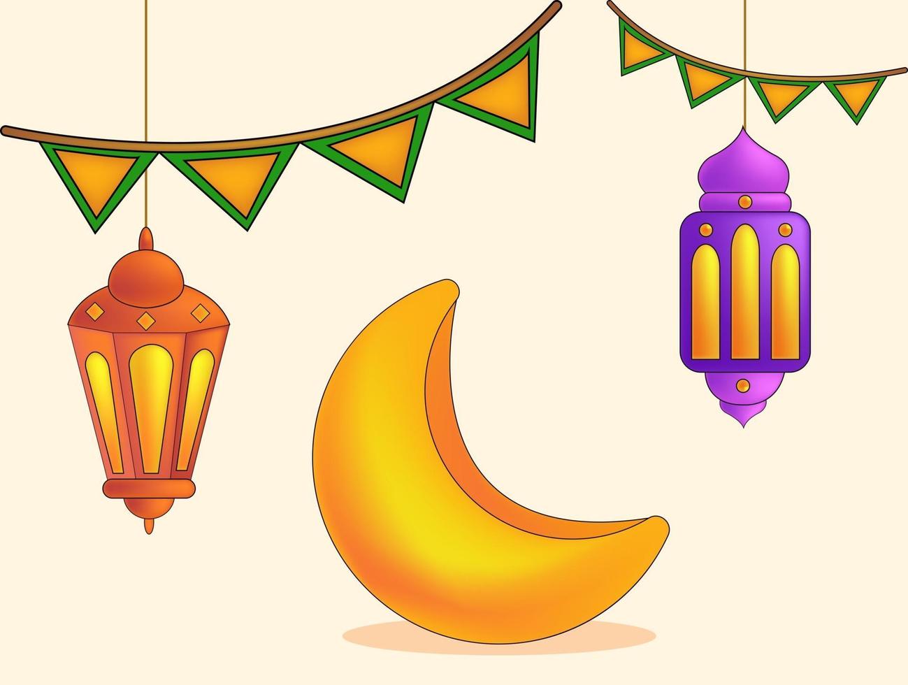 ilustração de fundo fofo ramadan kareem vetor