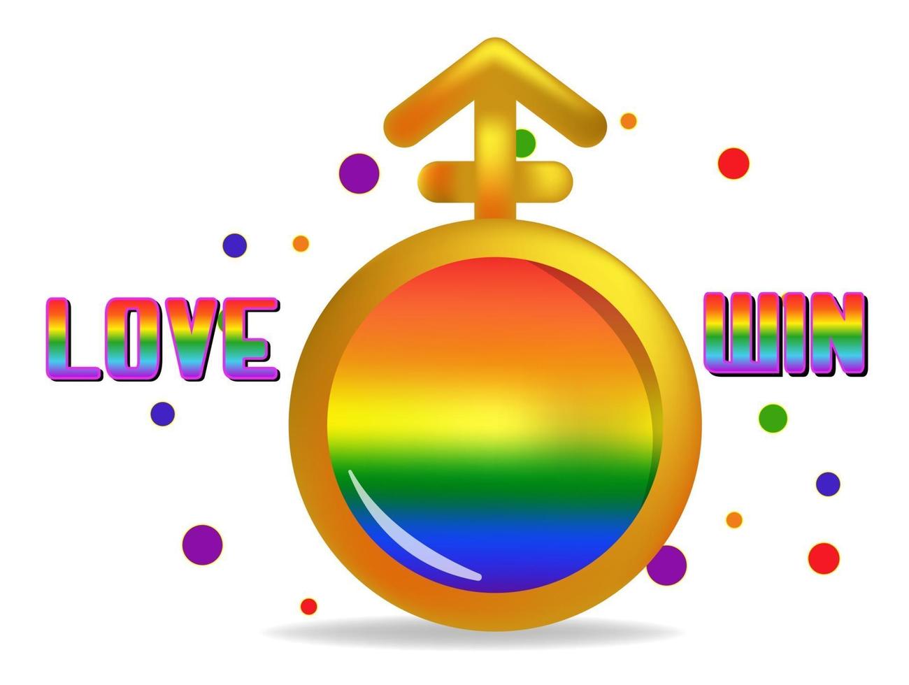 símbolo de direitos lgbt cor arco-íris isolado vetor
