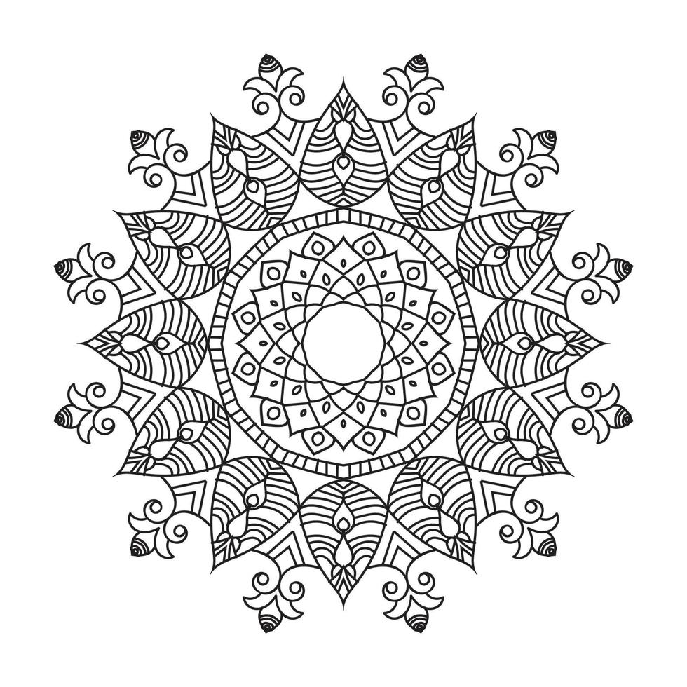 padrão circular de coleções na forma de uma mandala para henna, mehndi, tatuagens, decorações. decoração decorativa em estilo étnico oriental. página do livro para colorir. vetor livre