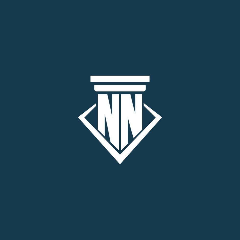 nn inicial monograma logotipo para lei empresa, advogado ou advogado com pilar ícone Projeto vetor