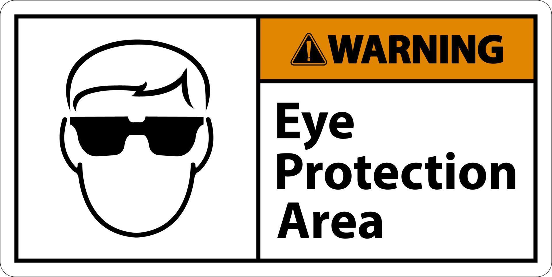 Atenção olho proteção área símbolo placa em branco fundo vetor
